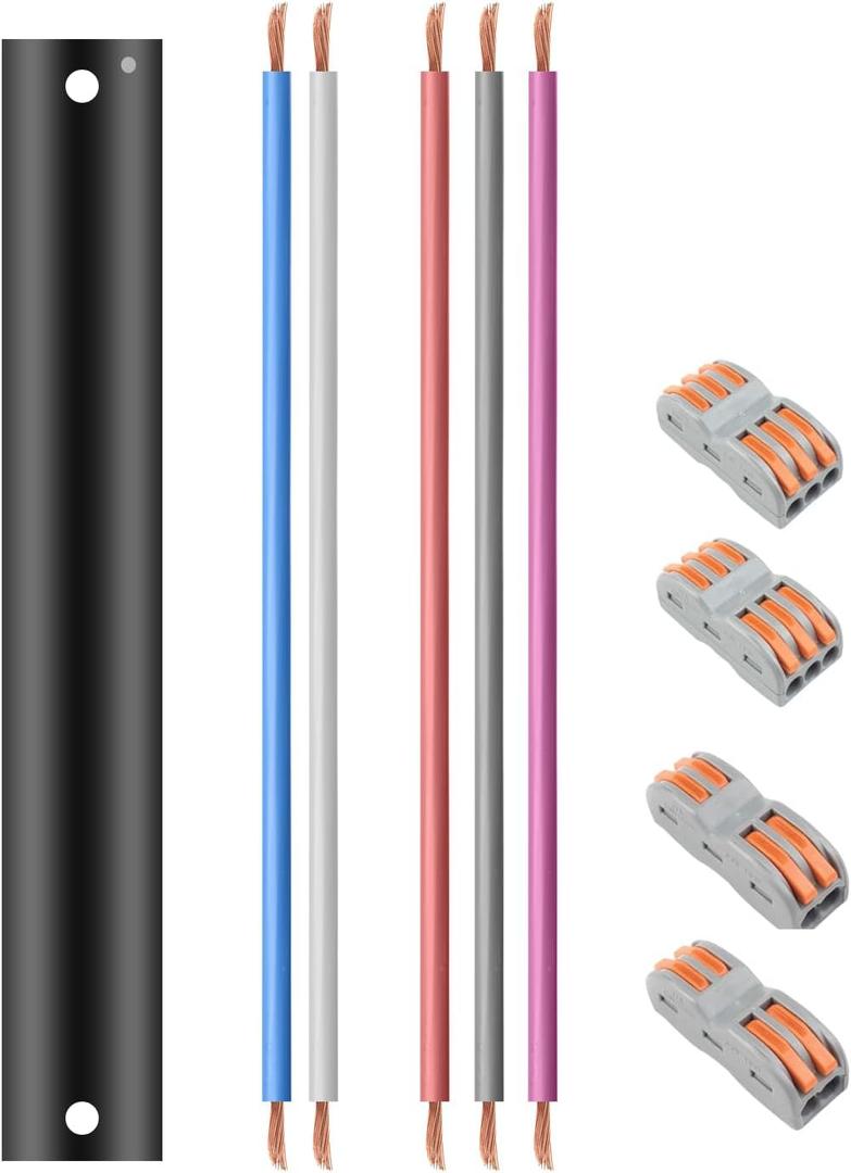 12" Ceiling Fan Downrod, 1" Outside DiameterMatte Black Extension Downrod Including 5 Extension Wires and 4 Wiring Clips(No Threads)