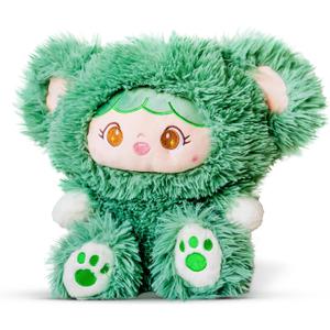 LIUVIEW 14 Inch Weighted Teddy Bear Plush, Purple Stuffed Bunny, and Cute Stuffed Animal, Kids Plush Animal with Facial Expression