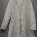 Allegra K Women's Single Breasted Coat A Line Mid-Long Peacoats Outerwear Winter Coats (White) Small