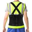 Work Back Brace - Back Support Belt for Lower Back Pain Relief, Heavy Lifting, Herniated Discs - Industrial Back Brace for Work With Shoulder Straps Fits Men and Women 5XL(53"-65")