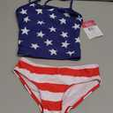 Kanu Surf Girls' Melanie Beach Sport 2-pc UPF 50+ Banded Tankini, USA Red/White/Blue Size: kids 8