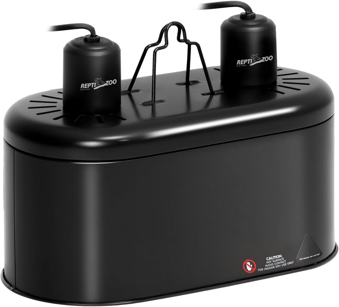 REPTI ZOO Dual Reptile Light Fixture for Reptile Dome UVB Lamp Fixture Dual Reptile Reflector Dome Lamp Cap Combo Integration Design Heat Lighting (Pack of 1)