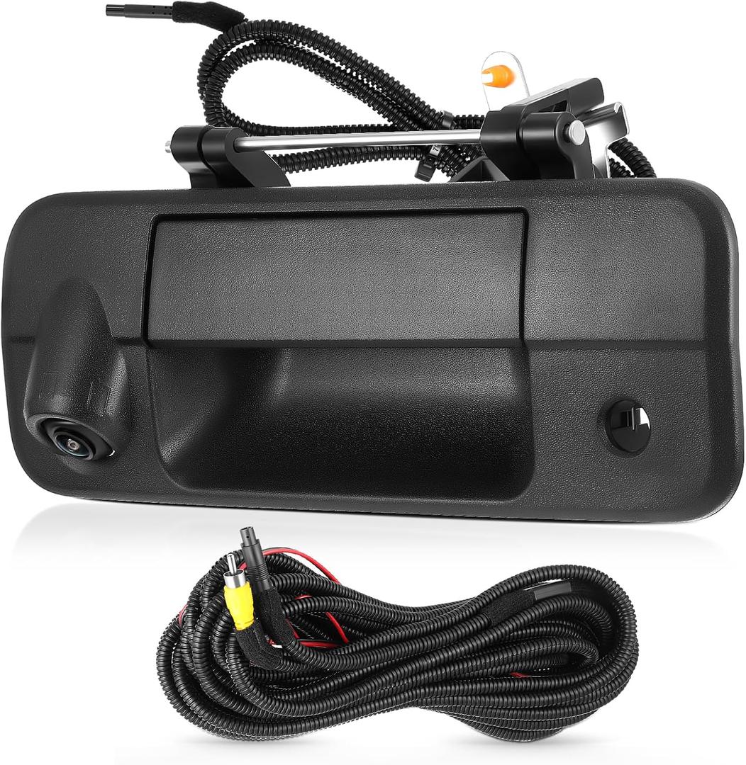 Tailgate Handle Backup Camera Fit for Toyota Tundra 2007-2013 Classic Tailgate Reversing Rear View Park Assist Camera RCA Plug Replaces 69090-0C051 86790-34011 86790-34030