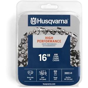 Husqvarna H30 16 Inch Chainsaw Chain, 3/8" Pitch, .043" Gauge, 56 Drive Links, Genuine Husqvarna Chainsaw Blade Replacement with Low Kickback and Low Vibration, Gray