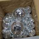 Sumind 50 Pcs Disco Balls Decor Silver Mirror Disco Balls Hanging Decor Assorted Reflective Wedding Dance Music Festivals for Christmas Stage Club Ballroom Hall Prop (1.2'',2'',3.2'',4'')