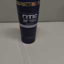 RTIC 20oz Everyday Tumbler Insulated Stainless Steel Portable Travel Coffee Cup with Straw, Ceramic Lining, Spill-Resistant Lid, BPA-Free, Hot and Cold Drink, Navy