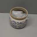 Vintage Planter Large Ceramic Plants Pot Blue Chinoiserie Crack Cottage Scroll Vase Flower Vase Pot Indoor Plants Home Kitchen Decor Farmhouse Antique Decorative Gift