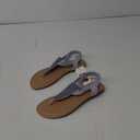 SM New York Women's Ellie T-Strap Blue Textile Sz 7 Medium