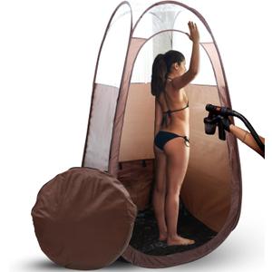 Large Spray Tan Tent  Deluxe Pop Up Tent Portable Tanning Booth with Carry Case  Clear Window for Perfect Spray Tanning  Easy Clean for Home & Salon (Brown)