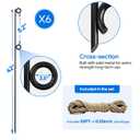 6 Packs 42" Tall Metal Rope Stakes with 50ft Jute Rope