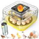 HOWOOlUA 12 Egg Incubator for Hatching Eggs with Auto Turn, Temp & Humidity Control, Built-in Candler Large Capacity Egg Incubator for Chicken Duck Goose Eggs (Yellow)