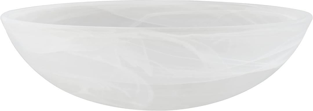 Aspen Creative 23099-11 Alabaster Contemporary Replacement Glass Shade for Medium Base Socket Torchiere Lamp, Swag Lamp,Pendant,1 Light Wall Sconce & Island Fixture. 11-5/8" Diameter x 3-5/8" Height