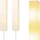 Paper Floor Lamp, Japanese Floor Lamp with Rice Paper Lamp Shade, Corner Paper Lantern Floor Lamp for Bedroom, Office, Living Room Whit No Bulb (Square 2 Pack)