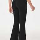 Baleaf Girls' Flare Leggings Cross High Waisted Bootcut Yoga Dance Pants Kids Bell Bottoms Leggings with Pockets (Black, S)