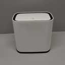 Bathroom Trash Can, 2.1 Gallon Small Slim Garbage Can with Lid and Wheels, Air-Press Bag Expander & Inner Bucket, White Plastic Waste Basket Dog Proof for Kitchen, Office, Bedroom, Garbage Trash Bin