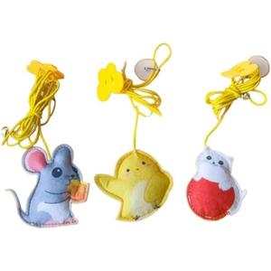 Cat & Kitten Toys with Bell & Elastic Cord Bounce, Fun & Endless Exercise, Exciting, Fun & Stimulating Game for Your Feline (3 Pack Feather)