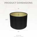 Royal Designs, Inc. HB-610-12BLK/GL Shallow Drum Hardback Lamp Shade, 11 x 12 x 8.5, Black with Gold