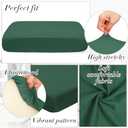 Newwiee Set of 4 Stretch Patio Cushion Covers Sofa Couch Seat Chair Slipcovers Cushion Cover Replacement Furniture Protector for Pets Washable(Pine Green,Seat Cover,Solid)
