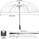 G4Free Clear Golf Umbrella Transparent Auto Open Large Stick Umbrella Oversized Windproof Waterproof with Sleeve for Women Men