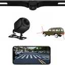 Wireless Backup Camera AHD 1080P License Plate Camera for iPhone iPad Android Smart Phones Clear Night Vision IP68 Waterproof Rear/Front View Reverse Camera for Sedans SUV MPV Van Pickup