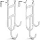 Over the Door Hooks, 2 Pack Heavy Duty Triple-Hook Door Hanger Hooks with Non-Slip Rubber, Waterproof Over Door Hanger for Towels, Coats, Bags & Robes, Space Saving for Living Room,Bathroom, Bedroom