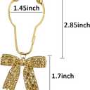 Gold Bow Knot Shower Curtain Hooks, 12PCS Rust Proof Shower Curtain Rings for Bathroom, Metal Decorative Shower Curtain Hangers Bathroom Accessories