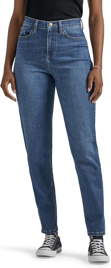 Lee Women's Legendary Mom Jean in One Tone, High Rise, Straight Leg, Size 6