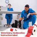 Fuyoooo 1000 Pcs Adhesive Drug Name Label Medication Stickers 2.5" x 2.5" Veterinary Medication Instruction Label Added to I. V. for Medical Pharmacy Healthcare Medicine, Fluorescent Red