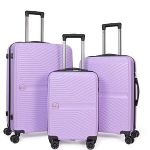 Luggage Set 3 Pieces -Suitcase Set - Luggage with Wheels - Check-in Luggage - PC + ABS Durable Suitcase Rotating Silent Wheels 3-Piece 20/24/28 Mint Green (purple)