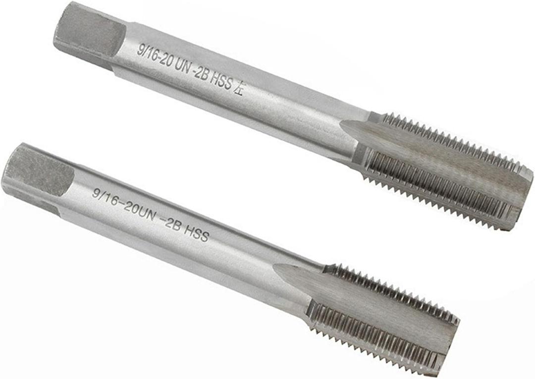 Right and Left Hand 9/16"-20 UN HSS Tap, 9/16 x 20 UN Thread Tap for Bike Crank Repair Portable Bicycle Outdoor Bike Crank Repair Tool Replacement