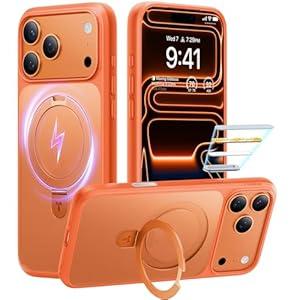 TORRAS Stronger Magnetic & Shockproof for iPhone 17 Pro Max Case, Fit for MagSafe, Military Grade Drop Protection, Camera Control, DIY Button, Slim for iPhone 17 Pro Max Case Translucent Cosmic Orange