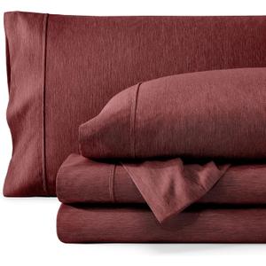 Bare Home Queen Sheet Set - Luxury 1800 Ultra-Soft Microfiber Double Brushed - Deep Pockets - Easy Fit - 4 Piece Set - Bedding Sheets & Pillowcases (Queen, Heathered Rose)