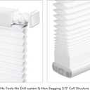 Cordless Cellular Shades, No Drill No Tools Light Filtering Honeycomb Shades, Pleated Blinds for Windows, Easy to Install, White 48" W x 64" H