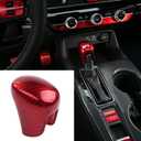 Thenice Gear Shift Knob Cover Automatic Transmission CVT Boots Change Lever Stick Decoration Compatible with Honda Civic 2022-2026, CRV/HR-V 2023-2026, Accord 2018-2026 -Red Carbon Fiber