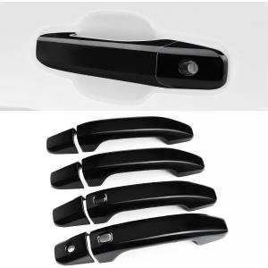 DLOEVG Car Door Handle Covers Compatible for 2019-2022 2023 2024 2025 Chevy Silverado/GMC Sierra 1500 2500HD 3500HD Accessories Black Handle Protector for Coloroda 2024 2025 with 2 Auto Sensor Holes