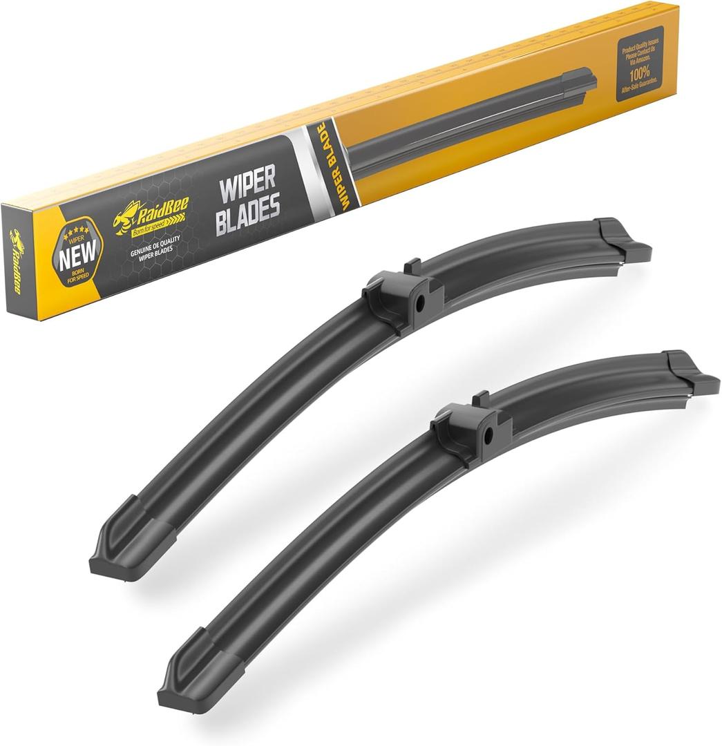 Raidbee 24"+24" Windshield Wiper Blades Replacement for Mercedes-Benz W204 C-Class (C250 C300 C350 C63 AMG), W212 E-Class (E350 E400 E550 E63 AMG), W218 CLS-Class (CLS550 CLS63) 2009-2014  Set of 2