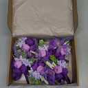 Meldel Purple Boutonniere for Men Wedding, Set of 6, Groom and Best Man Boutonniere for Wedding Ceremony Anniversary, Formal Dinner Party and Rustic Fall Wedding Marriage