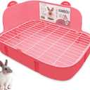 KAMEIOU Ferret Galesaur Guinea Pig Bunny Rabbit Toilet Potty Trainer with Stainless Steel Panel Rabbits Corner Litter Pan Bedding Box for Small Animal Bunny Rabbit Ferret Cage Toilet Pan