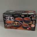 Gotham Steel 12 Pc Ceramic Cookware Set Nonstick, Ceramic Pots and Pans Set Non Stick with Steamer for Cooking, Non Toxic PFOA PFOS Free, Ergonomic Stay Cool Handles, Oven & Dishwasher Safe, Copper