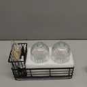 Shinowa Kitchen Dish Soap Dispenser Set, 14OZ Glass Bottle with Rustproof 304 Stainless Steel Sponge Holder and Instant Dry Tray, Hand and Dish Soap Dispenser Set for Kitchen Sink Organizer Decor (Black + Dark Grey + Transparent)