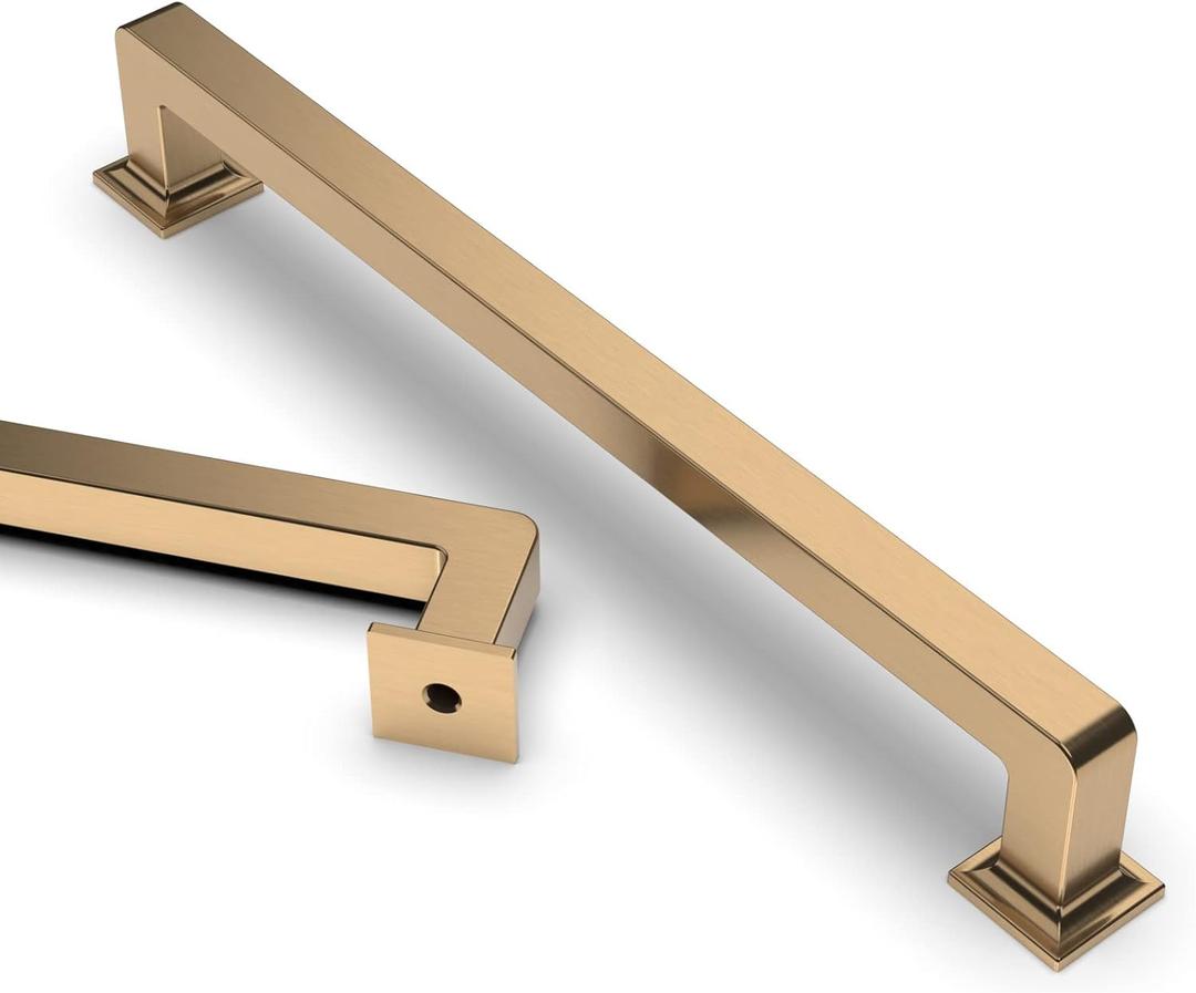 Asidrama 10 Pack 7 Inch(177mm) Champagne Bronze Kitchen Cabinet Handles, Brushed Brass Cabinet Pulls Gold Kitchen Cabinet Hardware Cupboard Handles Drawer Pulls