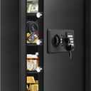 5.2 Cub Large Home Safes Fireproof Waterproof, Anti-theft Fire Safe with Programmable Keypad, Spare Keys and 3 Removable Shelves, Digital Home Security Safe Box for Home Document Money Valuables