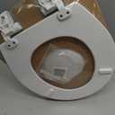 Mayfair Linden Slow Close Toilet Seat, Non Slip Heavy Duty Wood, Easy Install, Round, White