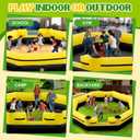 Gaga Ball Pit Inflatable 15FT with Built-in Blower, Portable Gaga Pit for Indoor Outdoor School Family Activities Inflatable Gaga Ball Court Sport Games for Kids Adult, Yellow Black