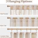 jinchan Belrose Linen Floral Cafe Curtains 54 Inch Length Embroidered Farmhouse Curtains for Kitchen Bedroom Bathroom Small Windows Curtain Set Light Filtering 2 Panels Ivory