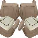 Priprilod Seat Cover Armrest Fit for Chevy Silverado GMC Sierra 1999-2002 | 6PCS Driver and Passenger Bottom Back, 2 Foam Cushions, #522/52i Med Tan Microfiber Leather, 1500 2500HD 3500, SLT SLE Z71