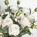 XONOR Artificial Rose Flowers, White, 10Pcs
