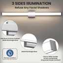 Modern LED Bathroom Vanity Light 48 inch 32W Dimmable 3CCT Bathroom Light Fixture Over Mirror Rectangle Bath Vanity Light Bar with Double Layer Acrylic Shade (Chrome)