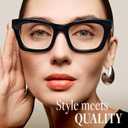 CCVOO Stylish Reading Glasses for Women, Stylish Eyeglasses, Blue Light Readers, Cheaters, +1.25