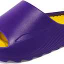 Women's Recovery Sandals - Orthopedic Arch Support for Plantar Fasciitis Relief, Reduces Foot Stress, Comfortable Open Toe Sport Slides, Fit for Home, Outdoor & Post-Workout Walking (5-5.5, Purple Yellow)